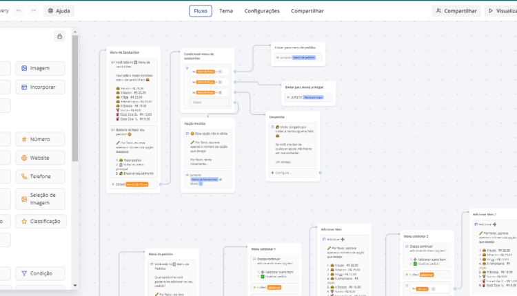 Fluxo Typebot Delivery - Com calculo de itens